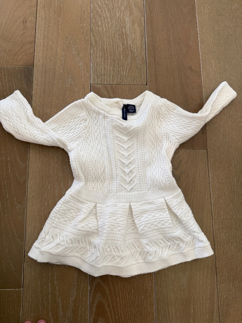 Janie and Jack Cream Cable-Knit Dress